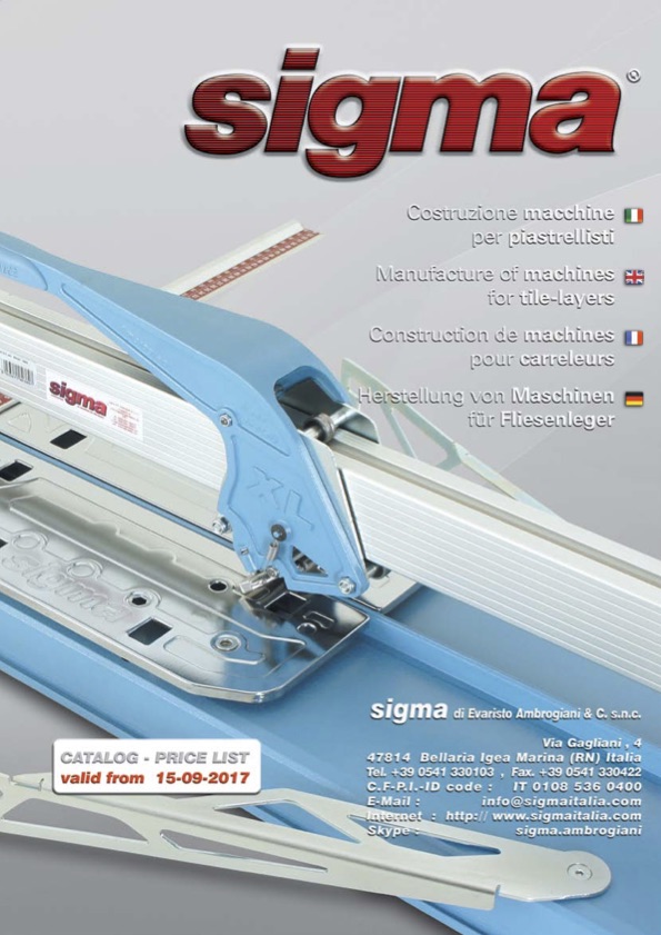 Katalóg rezačiek Sigma Italia 2018